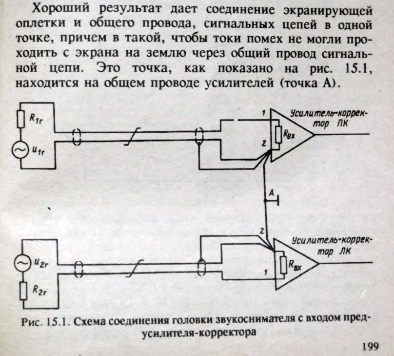Схема подключения головки звукоснимателя