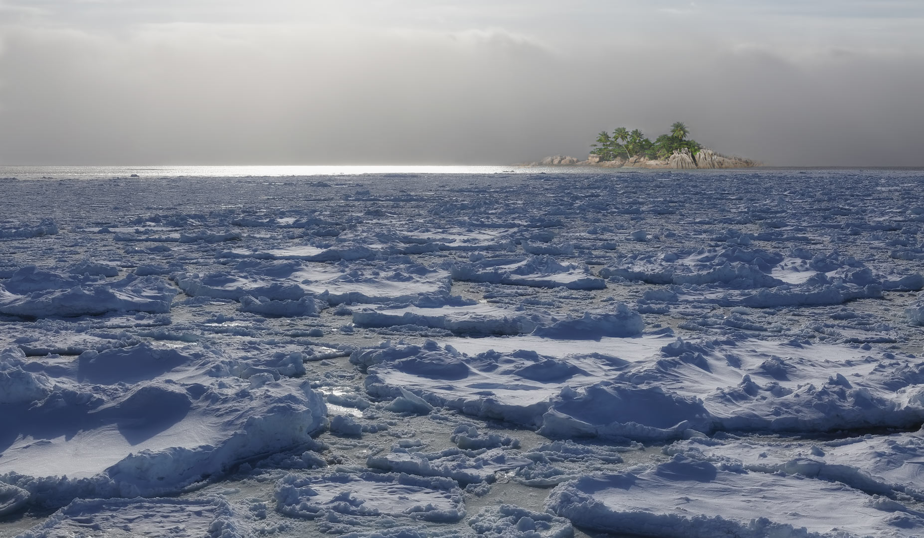 Пейзажи Охотского моря зимой